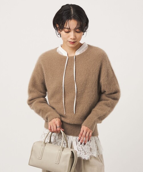 green label relaxing(グリーンレーベルリラクシング)の「ヘアリー ニット プルオーバー(ニット/セーター・レディース・ベージュ/ライトブルー/モカ/ブラック・FREE)」の6枚目の写真