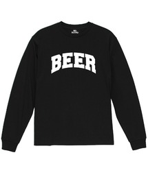 NOBOUND(ノーバウンド) 長袖Tシャツ BEER ビール ロゴ プリント レギュラーシルエット ロンT トップス カットソー レディース