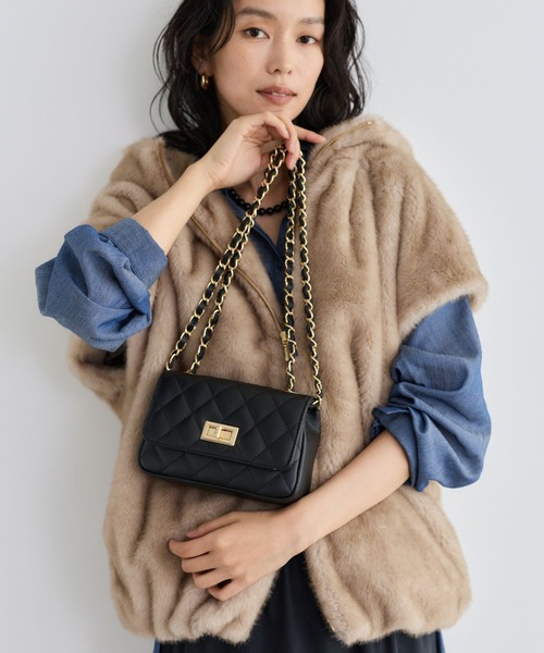 MILOS(ミロス)の「BARNYARDSTORM / MILOS(ミロス)別注 / キルティングBAG【カラー別注】(ハンドバッグ・レディース・ブラウン/ブラック系その他/ブラック・FREE)」の4枚目の写真