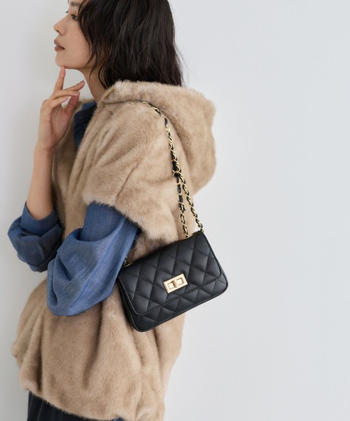 MILOS(ミロス)の「BARNYARDSTORM / MILOS(ミロス)別注 / キルティングBAG【カラー別注】(ハンドバッグ・レディース・ブラウン/ブラック系その他/ブラック・FREE)」の7枚目の写真