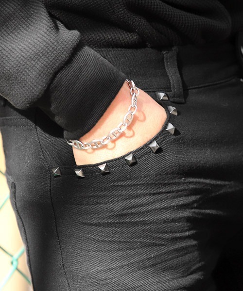 LUXSTYLE(ラグスタイル)の「スタッズダメージスキニーパンツ(デニムパンツ・メンズ・ブラック・S)」の17枚目の写真