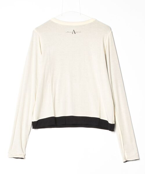 Arinomama(アリノママ)の「Arinomama 薄手シアー バイカラーリバーシブル ロンT(Tシャツ/カットソー・レディース・ブラウン系その他/グレー系その他/ホワイト×ブラウン/ブラック×ホワイト・FREE)」の7枚目の写真