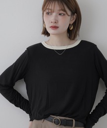 Arinomama 薄手シアー バイカラーリバーシブル ロンT