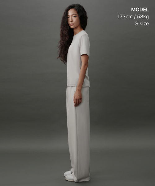MUSINSA STANDARD WOMAN（ムシンサスタンダードウーマン）の「[リカバリー] ウィメンズ 半袖パンツセット [ダスティクリーム]（Tシャツ/カットソー・レディース・その他・SMALL/MEDIUM/LARGE/X-SMALL）」の2枚目の写真