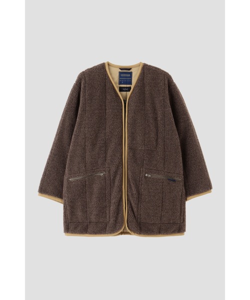 YLEVE(イレーヴ)の「LAVENHAM × YLEVE / COLLARLESS ZIP CO(ダウンジャケット/コート・レディース・カーキ・0)」の6枚目の写真