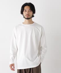 「モダンコンフォートシリーズ」モクロディ ボートネック サイドスリット Tシャツ