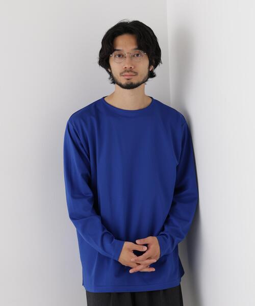 NANO universe(ナノユニバース)の「「モダンコンフォートシリーズ」モクロディ ボートネック サイドスリット Tシャツ(Tシャツ/カットソー・メンズ・ホワイト/ブルー/ブルーグレー・M/L/S)」の19枚目の写真