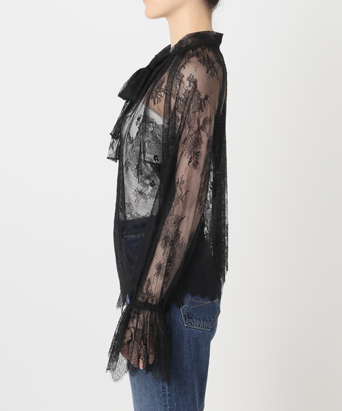 Spick & Span(スピックアンドスパン)の「《40周年 / 》40th ラッセルレースボウタイブラウス(シャツ/ブラウス・レディース・ブラック/ベージュ・FREE)」の13枚目の写真