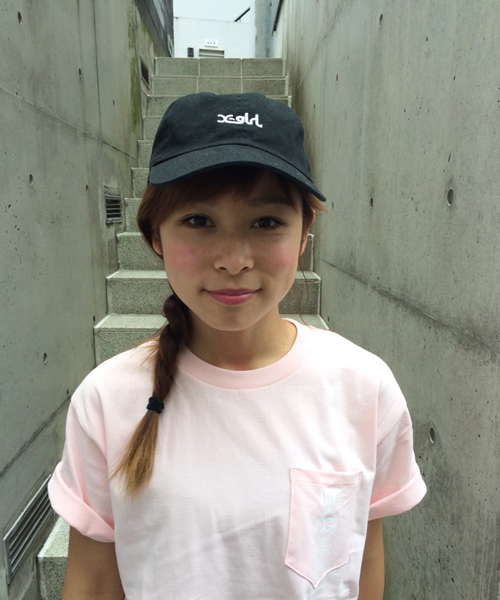 X-girl（エックスガール）の「LOGO COTTON CAP キャップ/パステルカラー/デイリーユース/帽子/ロゴ/ギフト（キャップ・レディース・ピンク/ライトブルー/ライトインディゴブルー/ホワイト/ブラック・ONE SIZE）」の18枚目の写真