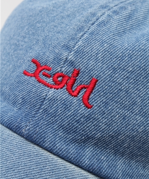 X-girl（エックスガール）の「LOGO COTTON CAP キャップ/パステルカラー/デイリーユース/帽子/ロゴ/ギフト（キャップ・レディース・ピンク/ライトブルー/ライトインディゴブルー/ホワイト/ブラック・ONE SIZE）」の11枚目の写真