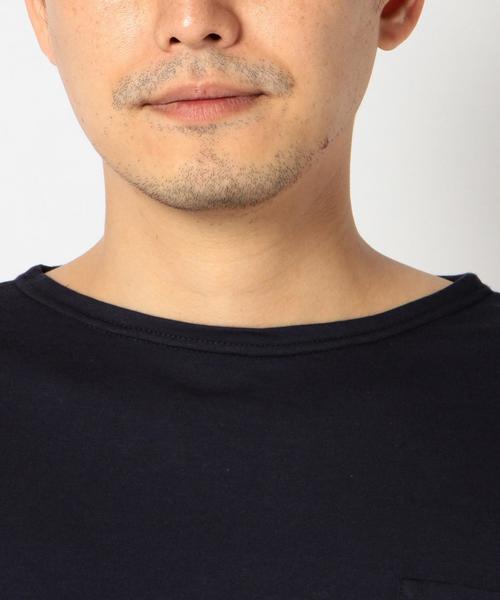 SHIPS（シップス）の「Le minor: ソリッド ボートネック ポケット Tシャツ（Tシャツ/カットソー・メンズ・ホワイト/ネイビー・MEDIUM/X-SMALL/SMALL）」の11枚目の写真