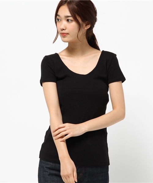 SLY（スライ）の「ランダムRIB COTTON T/SH（Tシャツ/カットソー・レディース・ブラック/グリーン系その他/ワインレッド/ホワイト・1/2）」の17枚目の写真