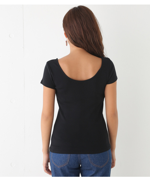 SLY（スライ）の「ランダムRIB COTTON T/SH（Tシャツ/カットソー・レディース・ブラック/グリーン系その他/ワインレッド/ホワイト・1/2）」の18枚目の写真