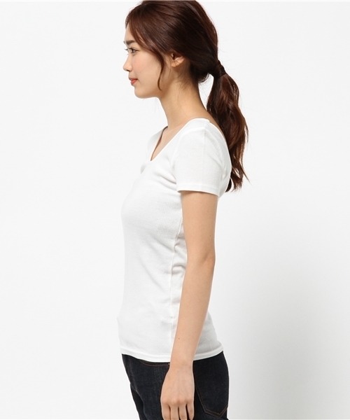 SLY（スライ）の「ランダムRIB COTTON T/SH（Tシャツ/カットソー・レディース・ブラック/グリーン系その他/ワインレッド/ホワイト・1/2）」の21枚目の写真