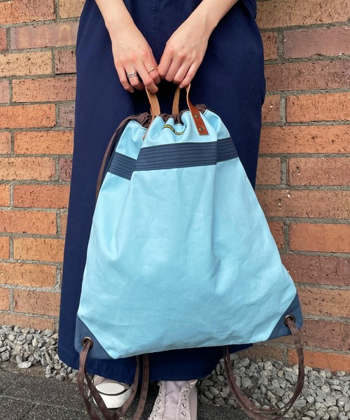 GREEN BOWL(グリーンボウル)の「GREEN BOWL Knapsack/グリーンボウルナップサック(バックパック/リュック・メンズ・インディゴブルー/オリーブ/サックスブルー・FREE)」の5枚目の写真
