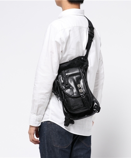 【超美品】コーチ　ボイジャー　ボストンバッグ　2way レザー　PVC 旅行　黒 セール】DEVICE デバイス strong 2way レッグポーチ ショルダー