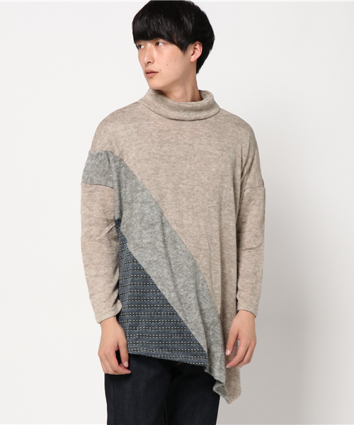 チャイハネ(チャイハネ)の「【チャイハネ】yul パッチワークMEN'Sニットトップス(ニット/セーター・メンズ・ベージュ/オレンジ/ネイビー・FREE)」の2枚目の写真