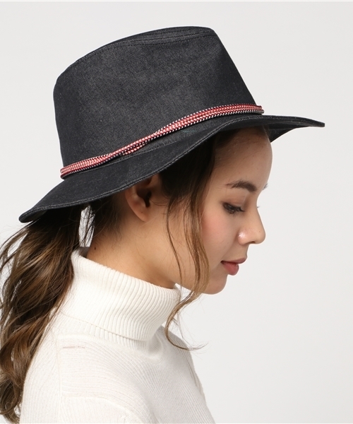 チャイハネ（チャイハネ）の「【チャイハネ】デニム＆メタルリングハット（ハット・レディース・ブラック/グレー・FREE）」の3枚目の写真