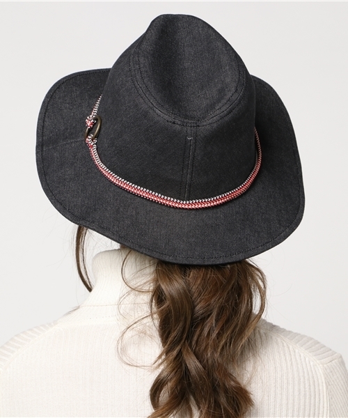 チャイハネ（チャイハネ）の「【チャイハネ】デニム＆メタルリングハット（ハット・レディース・ブラック/グレー・FREE）」の4枚目の写真