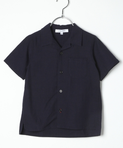GLOBAL WORK（グローバルワーク）の「【キッズ】オープンカラーシャツ半袖/749059（シャツ/ブラウス・キッズ・ホワイト/その他1/オレンジ/ネイビー・X-LARGE/LARGE/SMALL/XX-LARGE/MEDIUM）」の3枚目の写真
