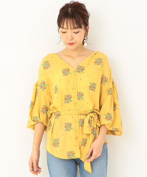 Another Edition(アナザーエディション)の「フラワークロスステッチ刺繍ブラウス ◆(シャツ/ブラウス・レディース・ナチュラル/ネイビー/イエロー・フリー)」の19枚目の写真