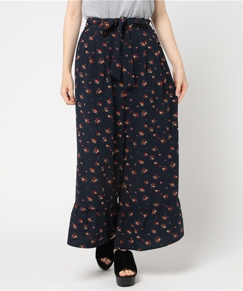 Honeys(ハニーズ)の「リボンベルト付き フリルワイドパンツ(その他パンツ・レディース・ブラック系その他/ブルー系その他/イエロー系その他・L/M)」の3枚目の写真