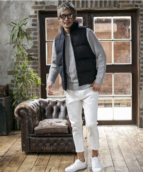 A.S.M（エーエスエム）の「ホワイトカツラギストレッチ/クロップドスキニーパンツ（チノパンツ・メンズ・ホワイト・48/50/52）」の3枚目の写真