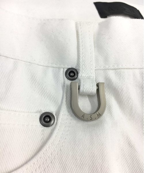 A.S.M（エーエスエム）の「ホワイトカツラギストレッチ/クロップドスキニーパンツ（チノパンツ・メンズ・ホワイト・48/50/52）」の4枚目の写真