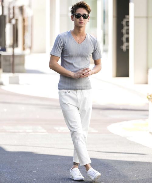 A.S.M（エーエスエム）の「ホワイトカツラギストレッチ/クロップドスキニーパンツ（チノパンツ・メンズ・ホワイト・48/50/52）」の16枚目の写真