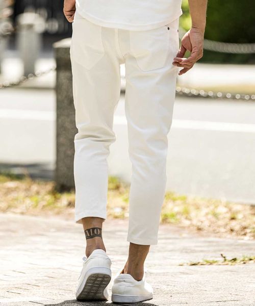 A.S.M（エーエスエム）の「ホワイトカツラギストレッチ/クロップドスキニーパンツ（チノパンツ・メンズ・ホワイト・48/50/52）」の13枚目の写真