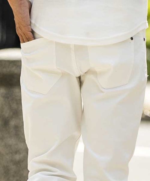 A.S.M（エーエスエム）の「ホワイトカツラギストレッチ/クロップドスキニーパンツ（チノパンツ・メンズ・ホワイト・48/50/52）」の14枚目の写真