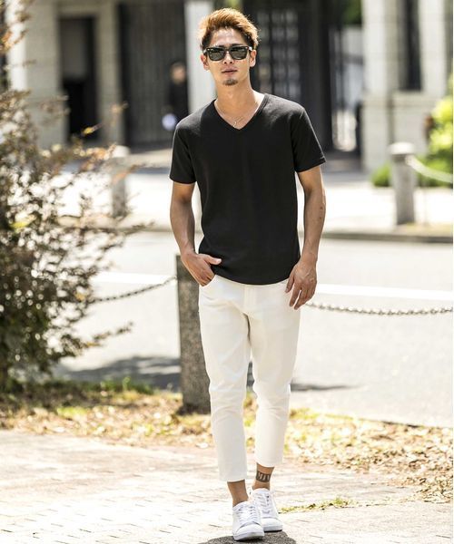 A.S.M（エーエスエム）の「ホワイトカツラギストレッチ/クロップドスキニーパンツ（チノパンツ・メンズ・ホワイト・48/50/52）」の15枚目の写真