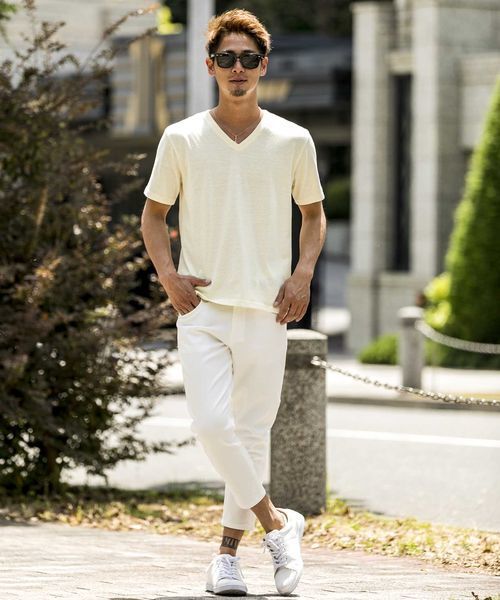 A.S.M（エーエスエム）の「ホワイトカツラギストレッチ/クロップドスキニーパンツ（チノパンツ・メンズ・ホワイト・48/50/52）」の19枚目の写真