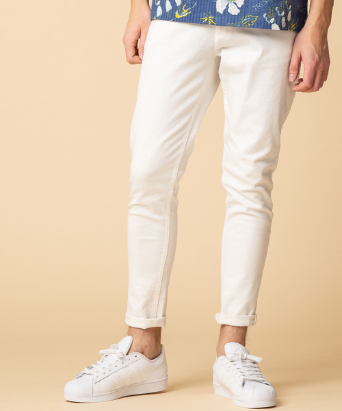A.S.M（エーエスエム）の「ホワイトカツラギストレッチ/クロップドスキニーパンツ（チノパンツ・メンズ・ホワイト・48/50/52）」の20枚目の写真