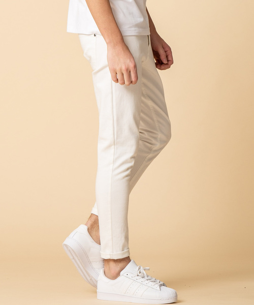 A.S.M（エーエスエム）の「ホワイトカツラギストレッチ/クロップドスキニーパンツ（チノパンツ・メンズ・ホワイト・48/50/52）」の21枚目の写真