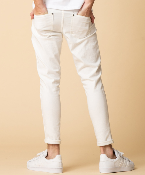 A.S.M（エーエスエム）の「ホワイトカツラギストレッチ/クロップドスキニーパンツ（チノパンツ・メンズ・ホワイト・48/50/52）」の22枚目の写真