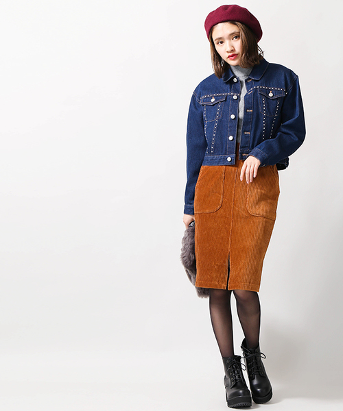 WEGO（ウィゴー）の「WEGO/カットコールタイトミドルスカート（スカート・レディース・キャメル/ブラック/ダークグリーン・FREE）」の14枚目の写真