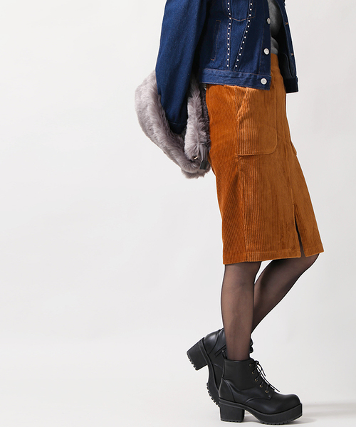 WEGO（ウィゴー）の「WEGO/カットコールタイトミドルスカート（スカート・レディース・キャメル/ブラック/ダークグリーン・FREE）」の13枚目の写真