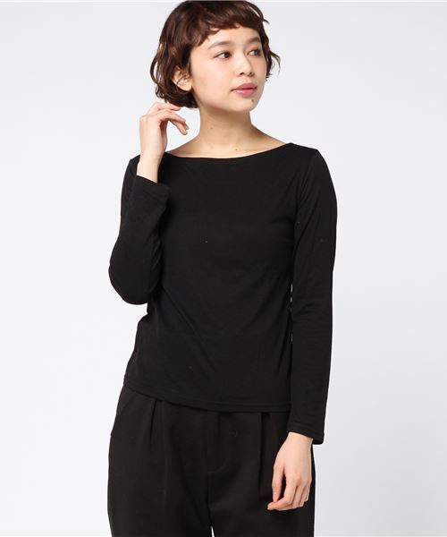 STYLEBLOCK(スタイルブロック)の「レイヤードボーダードレープカットソー(Tシャツ/カットソー・レディース・ブラック/レッド/ブラウン/パープル/グリーン・L/M/XL/XXL/XXX-LARGE)」の12枚目の写真