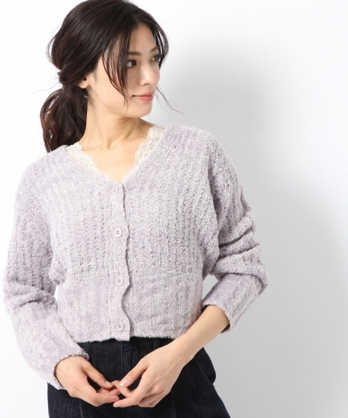 laboratory work（ラボラトリーワーク）の「フェザーテープカーディガン（カーディガン/ボレロ・レディース・グレー/ピンク/ブルー系その他・MEDIUM）」の2枚目の写真