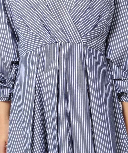 laboratory work（ラボラトリーワーク）の「カシュクールアレンジ袖ワンピース（ワンピース・レディース・ネイビー/グレー・MEDIUM）」の9枚目の写真