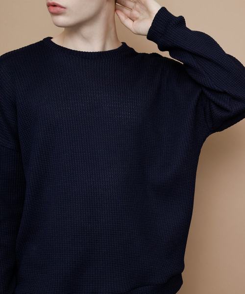 EMMA CLOTHES（エマクローズ）の「畦ビッグシルエットニット（ニット/セーター・メンズ・ネイビー/マスタード/ホワイト/ピンク/グリーン/ブラック/ベージュ・FREE）」の15枚目の写真