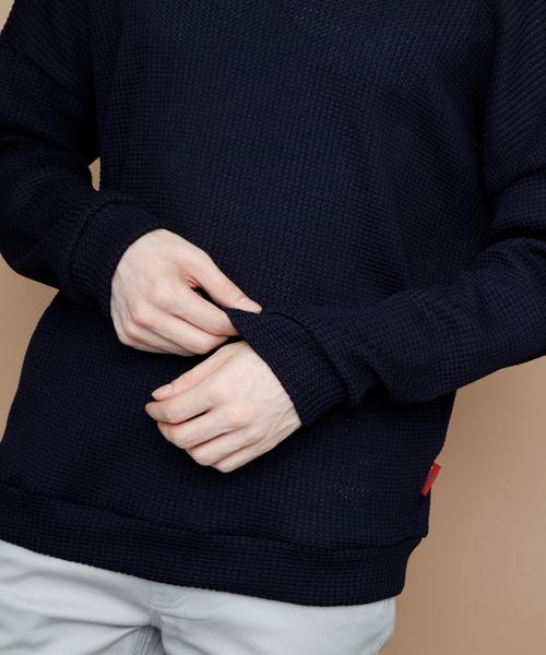 EMMA CLOTHES（エマクローズ）の「畦ビッグシルエットニット（ニット/セーター・メンズ・ネイビー/マスタード/ホワイト/ピンク/グリーン/ブラック/ベージュ・FREE）」の16枚目の写真