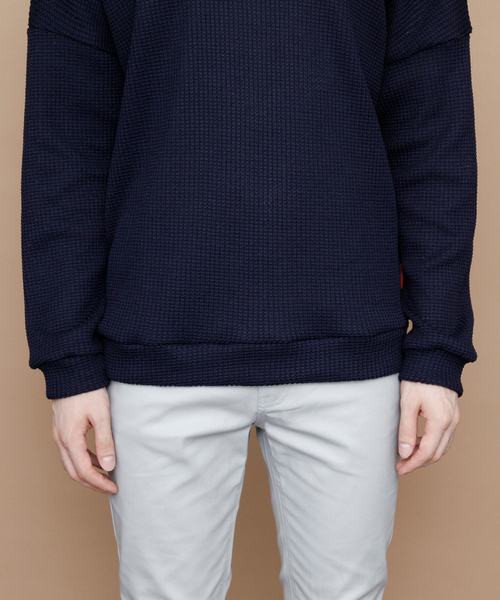 EMMA CLOTHES（エマクローズ）の「畦ビッグシルエットニット（ニット/セーター・メンズ・ネイビー/マスタード/ホワイト/ピンク/グリーン/ブラック/ベージュ・FREE）」の17枚目の写真