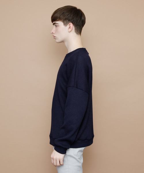 EMMA CLOTHES（エマクローズ）の「畦ビッグシルエットニット（ニット/セーター・メンズ・ネイビー/マスタード/ホワイト/ピンク/グリーン/ブラック/ベージュ・FREE）」の20枚目の写真