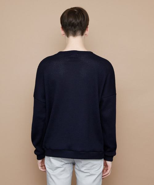 EMMA CLOTHES（エマクローズ）の「畦ビッグシルエットニット（ニット/セーター・メンズ・ネイビー/マスタード/ホワイト/ピンク/グリーン/ブラック/ベージュ・FREE）」の21枚目の写真