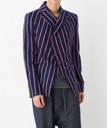 【Vivienne Westwood】ストライプ　半袖　テーラードジャケット　黒 Vivienne Westwood（ヴィヴィアンウエストウッド）の「ウ