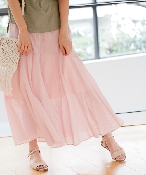 BAYFLOW(ベイフロー)の「BAYFLOW/コットンリネンエスカルゴマキシスカート 18SS(スカート・レディース・ピンク/イエロー/ベビーピンク/パープル/セージグリーン/ブルー/カーキ/ライトイエロー/オレンジ・MEDIUM/SMALL/X-SMALL)」の8枚目の写真