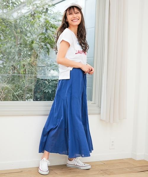 BAYFLOW(ベイフロー)の「BAYFLOW/コットンリネンエスカルゴマキシスカート 18SS(スカート・レディース・ピンク/イエロー/ベビーピンク/パープル/セージグリーン/ブルー/カーキ/ライトイエロー/オレンジ・MEDIUM/SMALL/X-SMALL)」の11枚目の写真