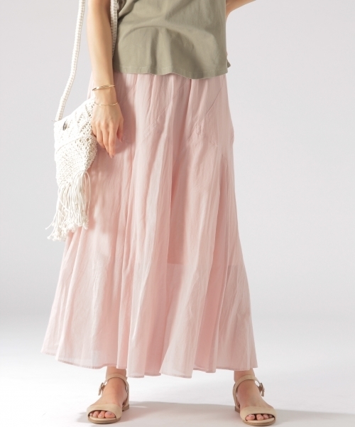 BAYFLOW(ベイフロー)の「BAYFLOW/コットンリネンエスカルゴマキシスカート 18SS(スカート・レディース・ピンク/イエロー/ベビーピンク/パープル/セージグリーン/ブルー/カーキ/ライトイエロー/オレンジ・MEDIUM/SMALL/X-SMALL)」の19枚目の写真